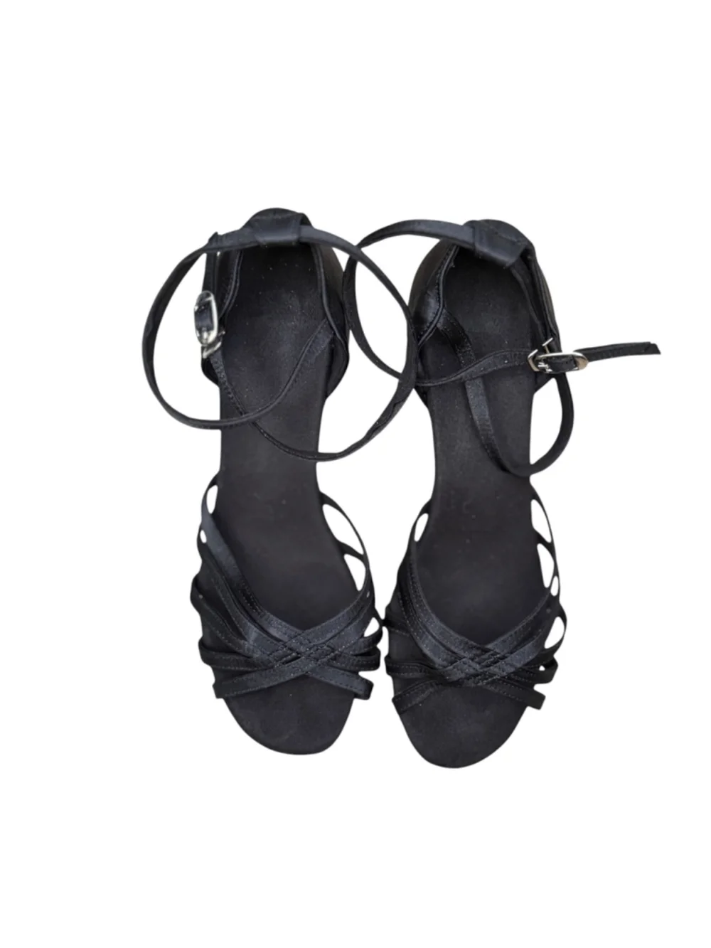 Black Satin Ballroom Latin Dance Shoes Women’s EU 38 US 7.5 Practice Heels